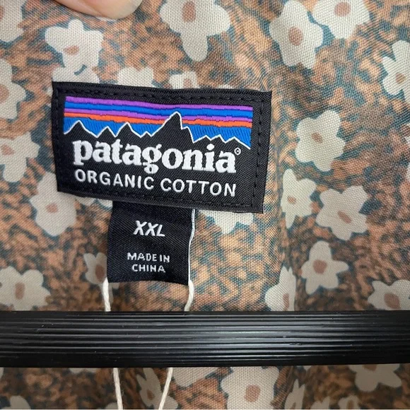 Patagonia Floral Moss Stingray Short Sleeve Shirt  2XL summer shirt BNWT - Picture 5 of 9